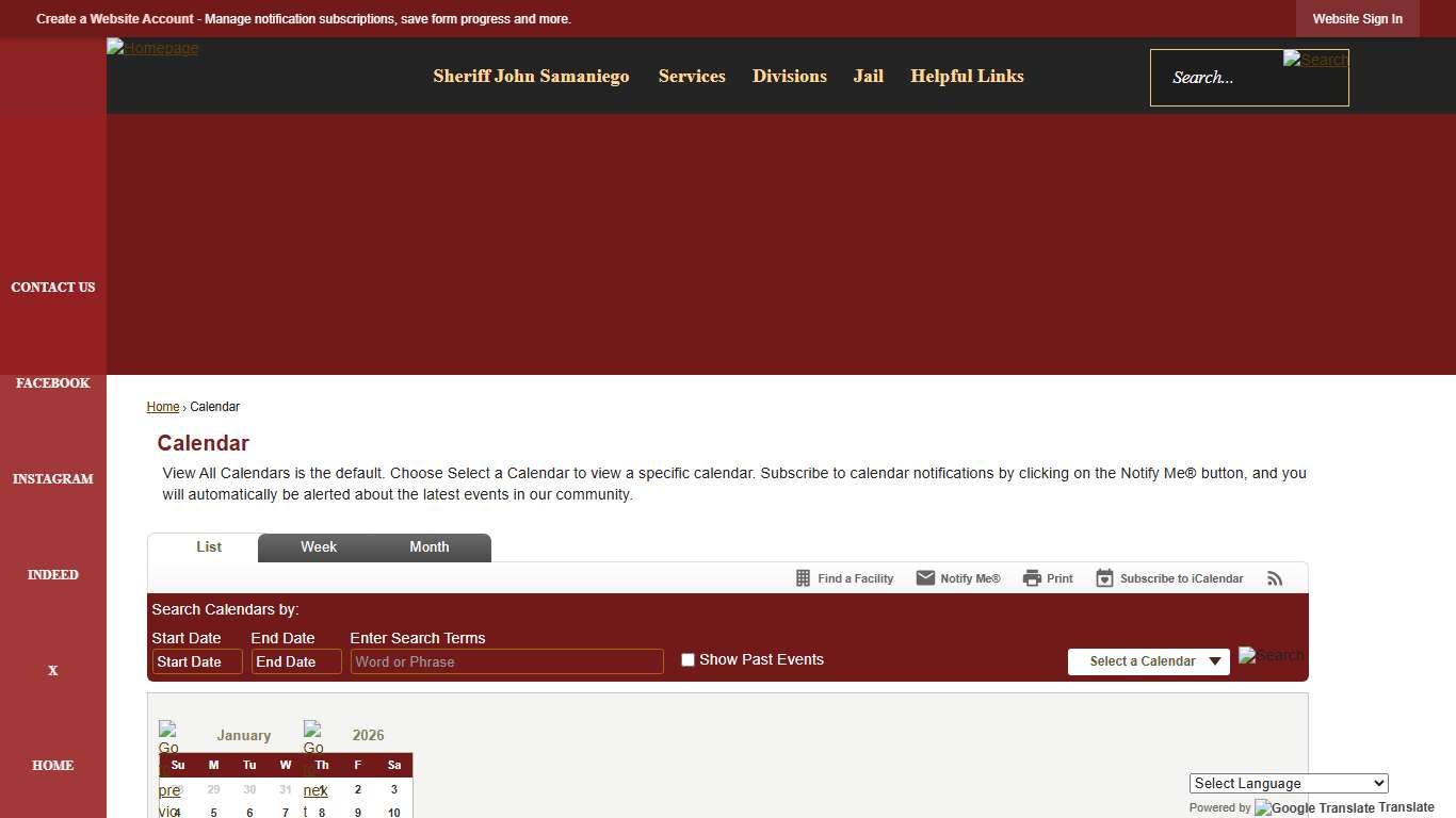 Calendar • Shelby County Sheriff, AL • CivicEngage
