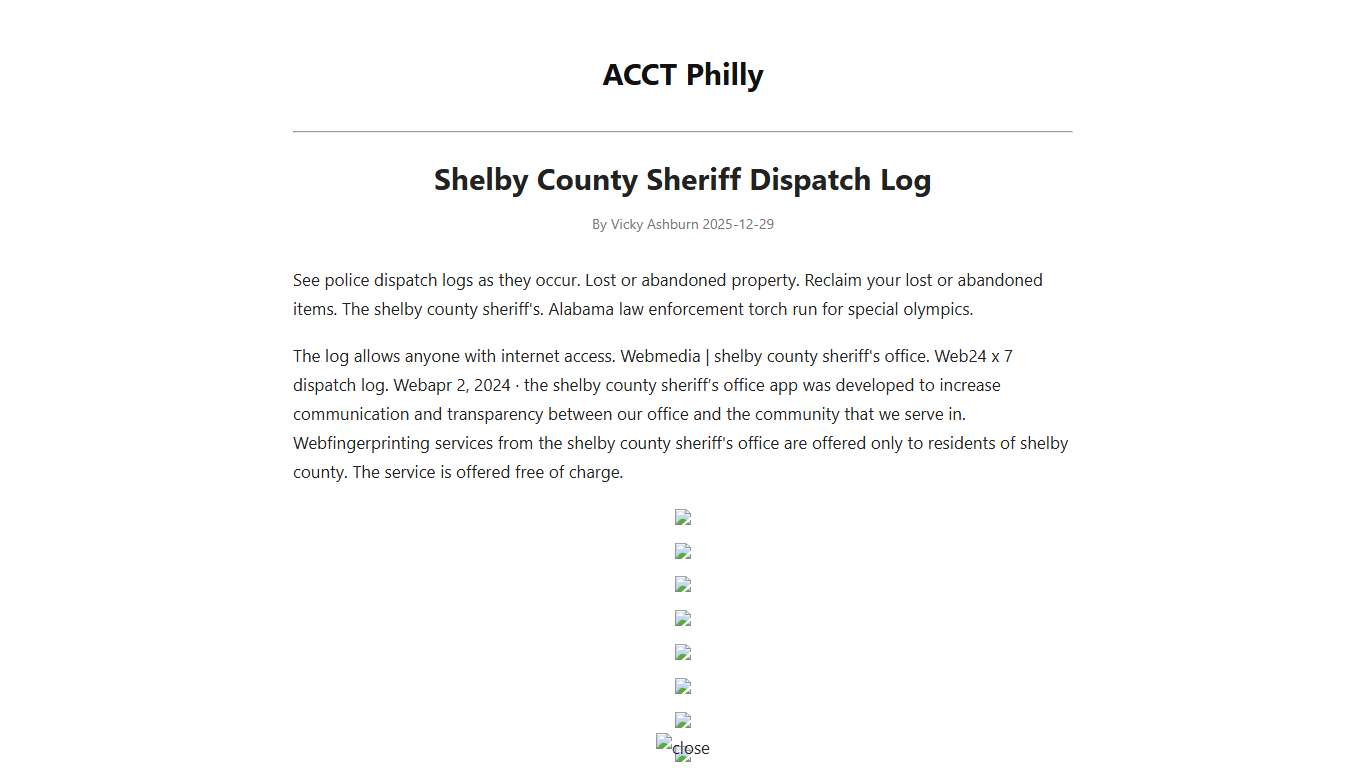 Shelby County Sheriff Dispatch Log - ACCT Philly